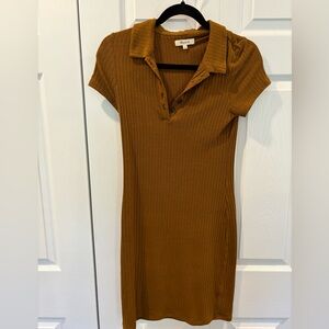 Madewell Ribbed Polo Knit Mini Dress
